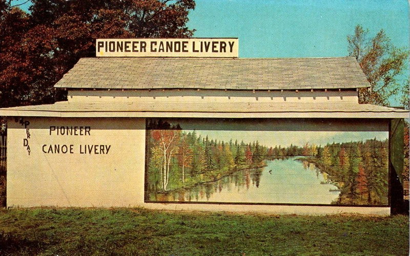 Au Sable Canoe (Carrs Pioneer Canoe Livery) - Vintage Postcard (newer photo)